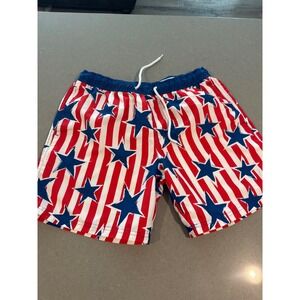 Mad Engine American Flag Swim‎ Trunks Mens Medium Stars & Stripes Patriotic